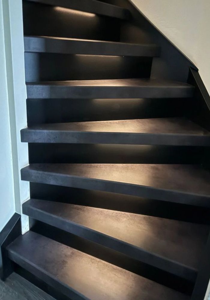 Betonlook trappen Leisteen
